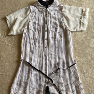 White House black market Polka dot silk blouse